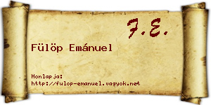 Fülöp Emánuel névjegykártya